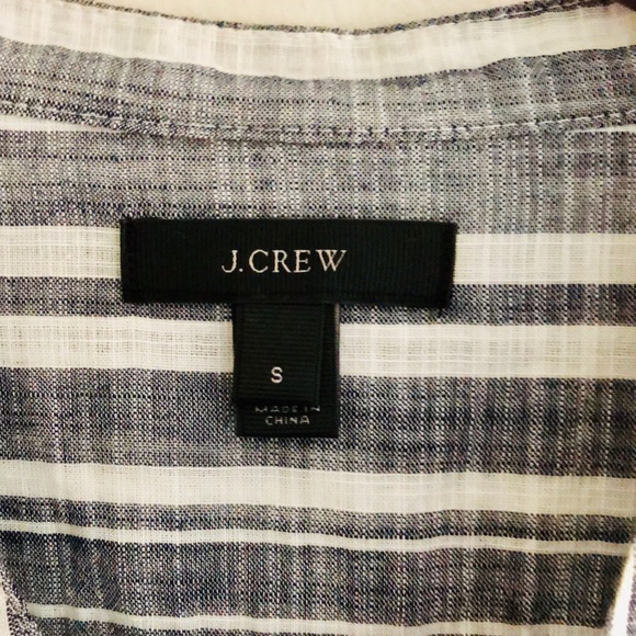 J Crew Black White Stripe Gauze Tunic S - Picture 6 of 8